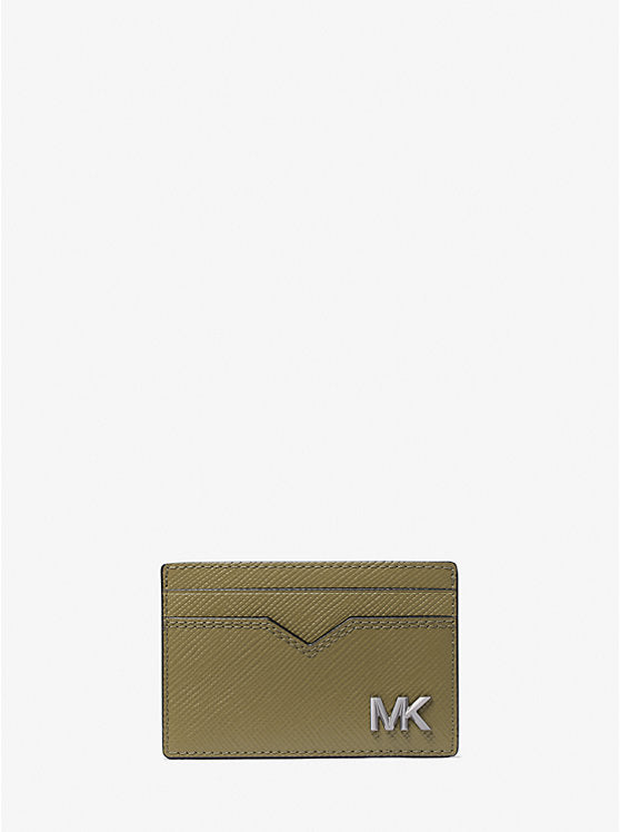 Michael Kors Edison Scratch-Resistant Crossgrain Leather Card Case