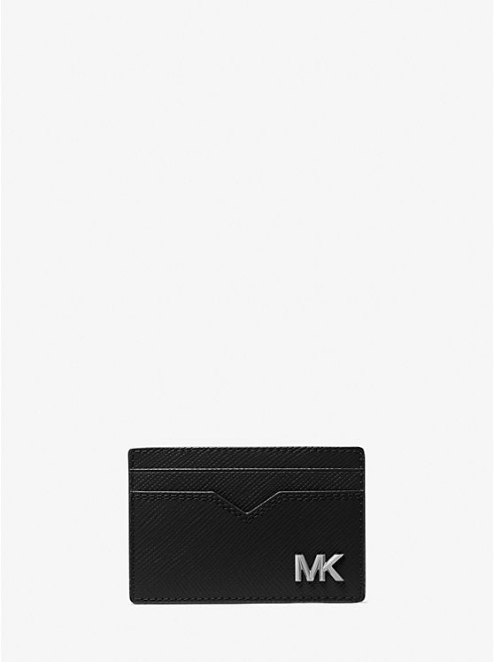 Michael Kors Edison Scratch-Resistant Crossgrain Leather Card Case