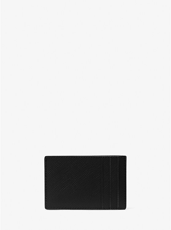 Michael Kors Edison Scratch-Resistant Crossgrain Leather Card Case