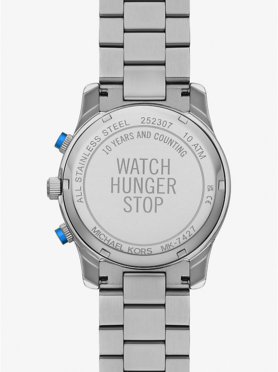 Michael Kors Watch Hunger Stop Oversized Runway Silver-Tone Watch