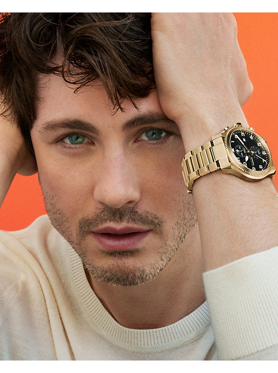 Michael Kors Oversized Panorama Gold-Tone Watch
