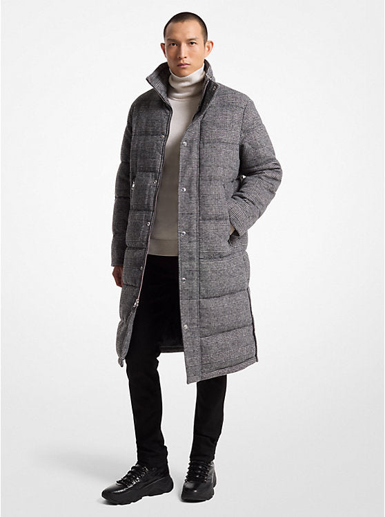 Michael Kors  Prince Of Wales Quilted Puffer Coat
