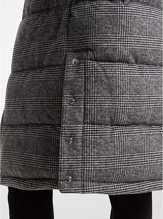 Michael Kors  Prince Of Wales Quilted Puffer Coat