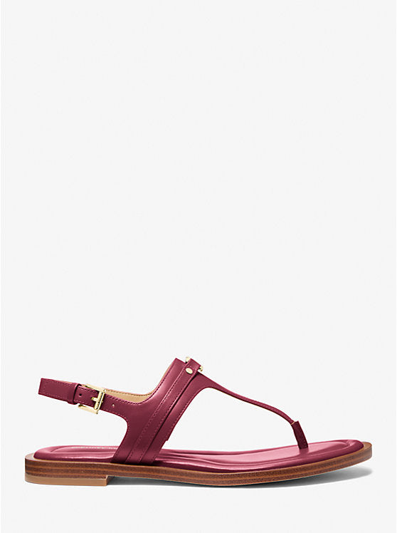 Michael Kors Mandy Leather T-Strap Sandal
