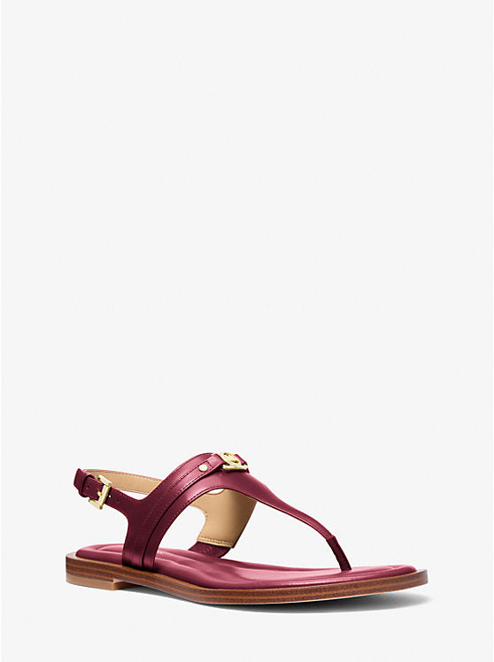 Michael Kors Mandy Leather T-Strap Sandal