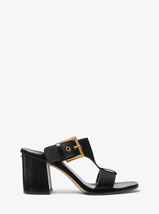 Michael Kors Irene Leather Block Heel Sandal