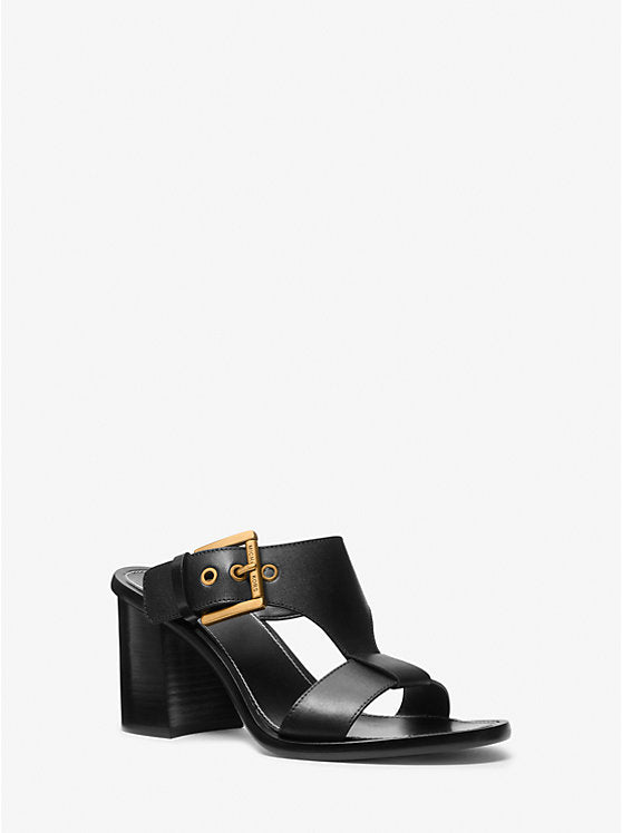 Michael Kors Irene Leather Block Heel Sandal