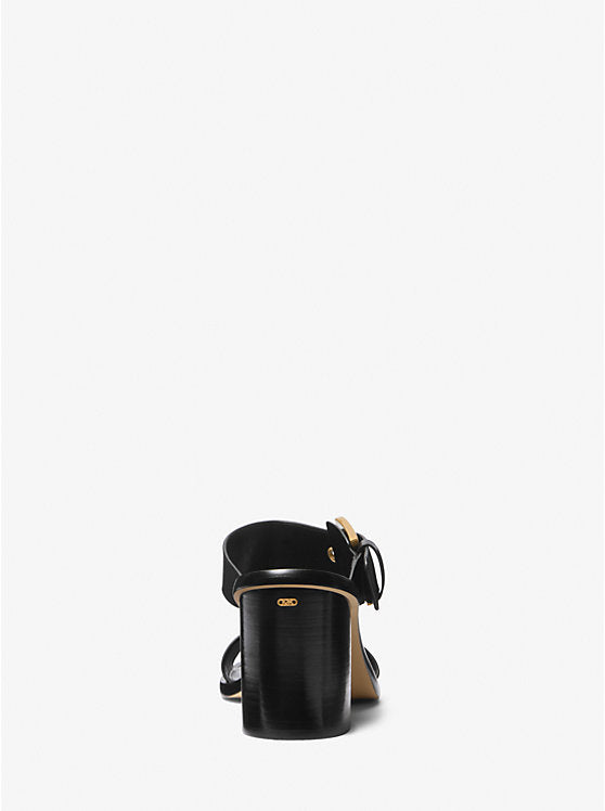 Michael Kors Irene Leather Block Heel Sandal