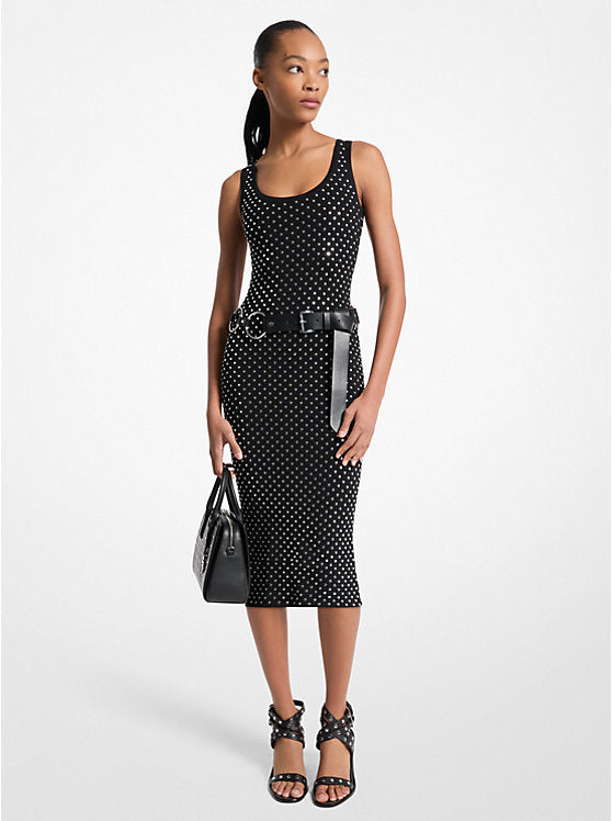 Michael Kors Studded Viscose Blend Midi Dress