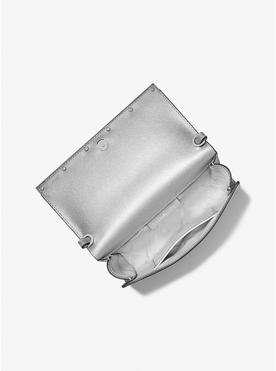 Michael Kors Mona Large Metallic Saffiano Leather Clutch