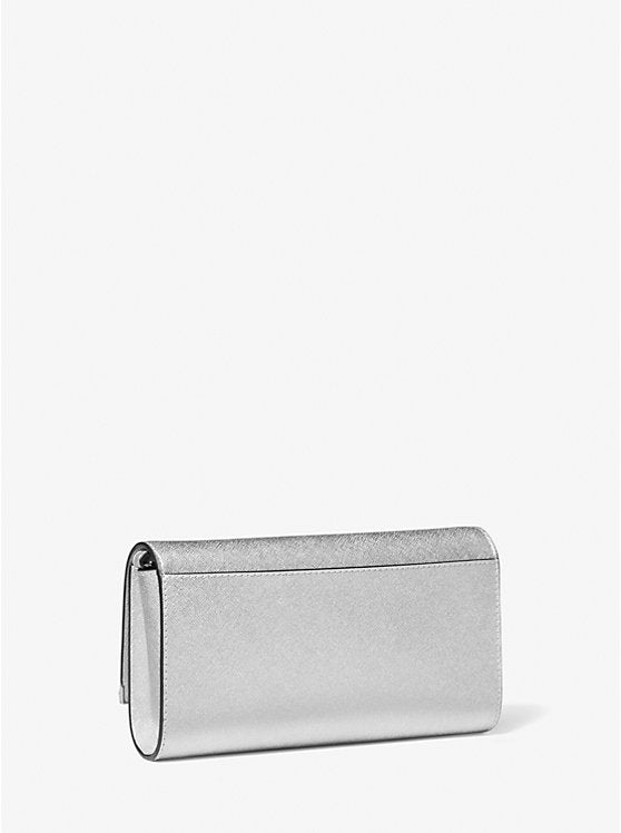 Michael Kors Mona Large Metallic Saffiano Leather Clutch