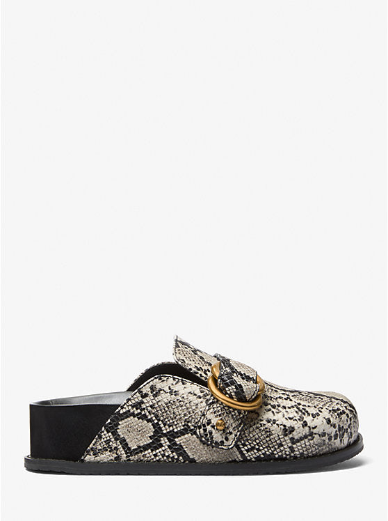 Michael Kors Jaden Snake Embossed Leather Clog