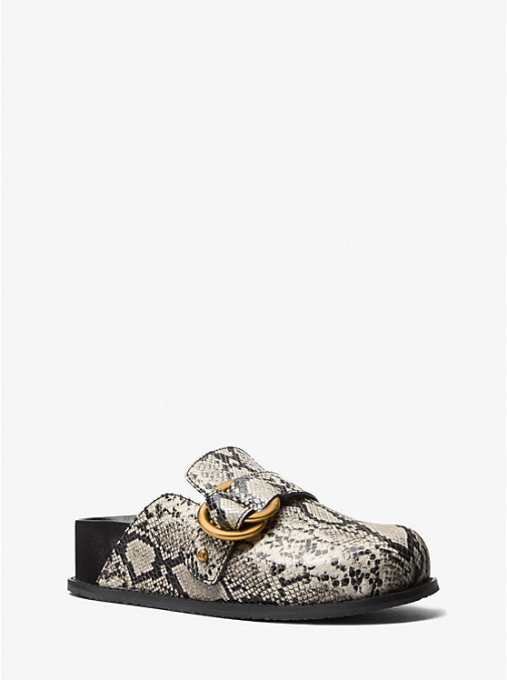 Michael Kors Jaden Snake Embossed Leather Clog