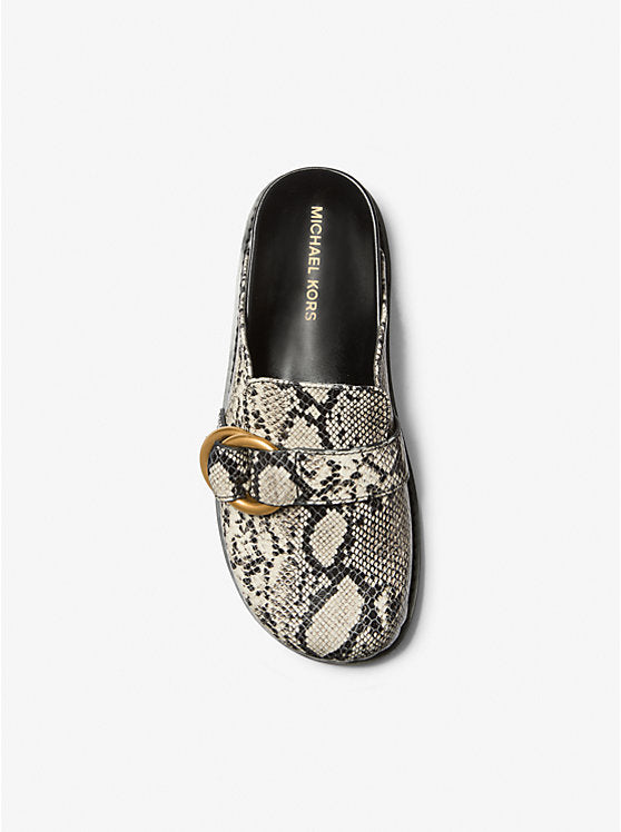Michael Kors Jaden Snake Embossed Leather Clog