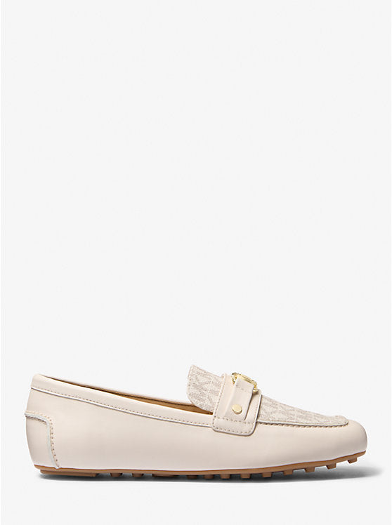 Michael Kors Mandy Leather and Signature Logo Moccasin Loafer