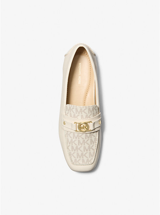 Michael Kors Mandy Leather and Signature Logo Moccasin Loafer