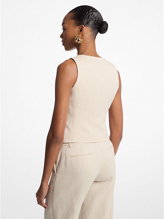 Michael Kors Linen and Cotton Twill Vest