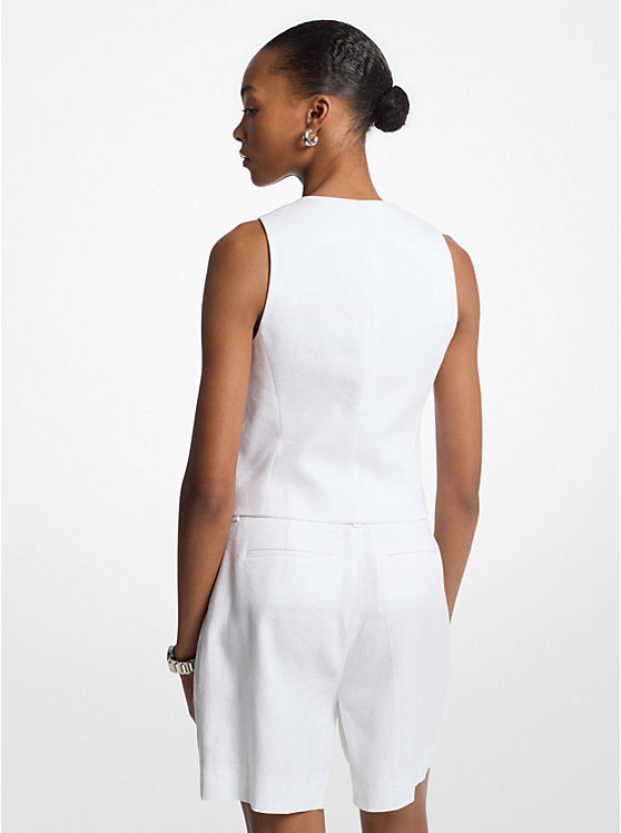 Michael Kors Linen and Cotton Twill Vest
