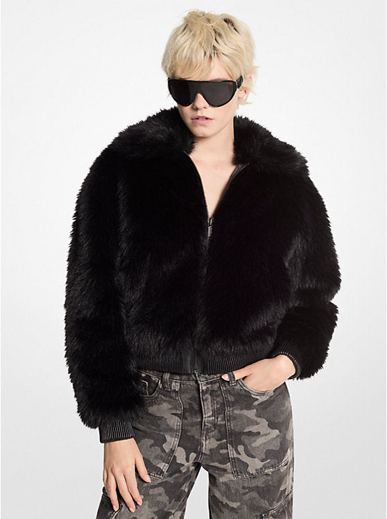 Michael Kors Faux Fur Bomber Jacket