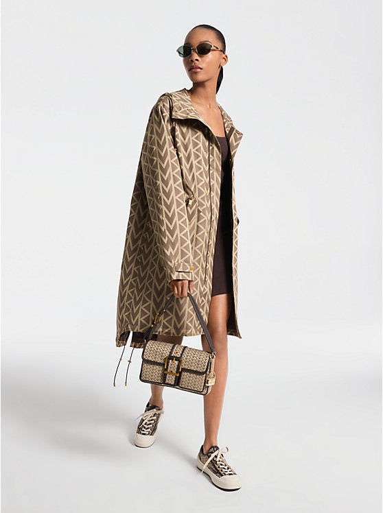 Michael Kors MK2000 Logo Jacquard Oversized Parka