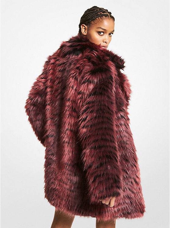 Michael Kors Tiger Print Faux Fur Coat