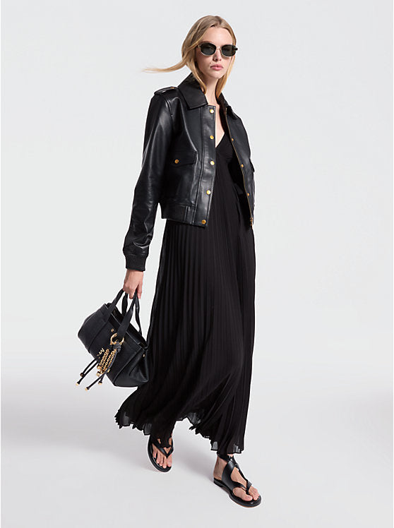 Michael Kors Leather Blouson Jacket