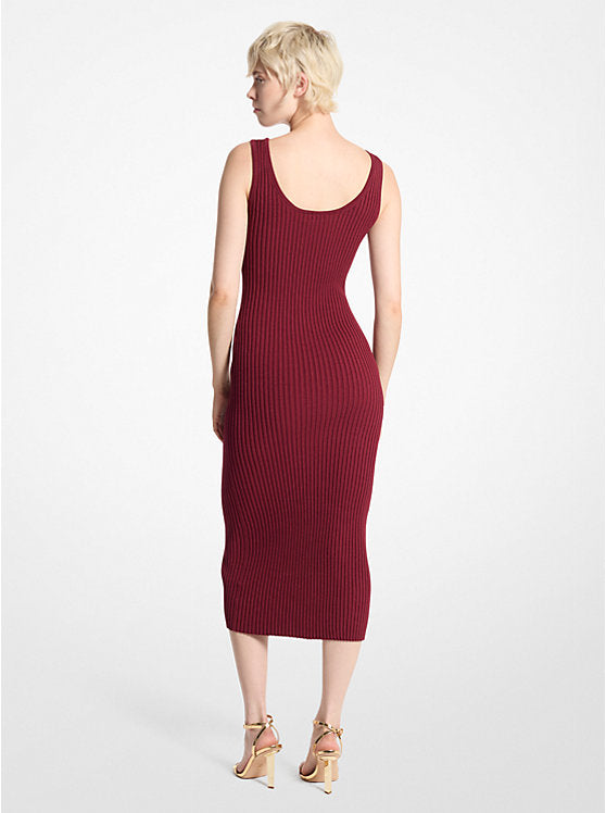 Michael Kors Ribbed Stretch Knit Zip Dress