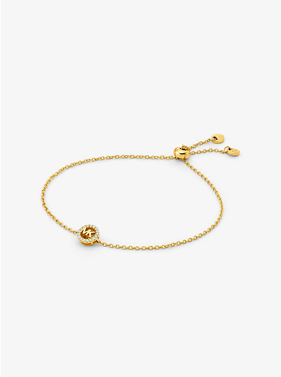 Michael Kors Fulton Precious Metal-Plated Sterling Silver Slider Bracelet