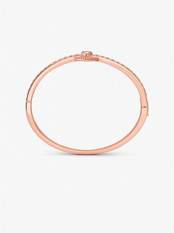 Michael Kors Precious Metal-Plated Sterling Silver Heart Pavé Bangle