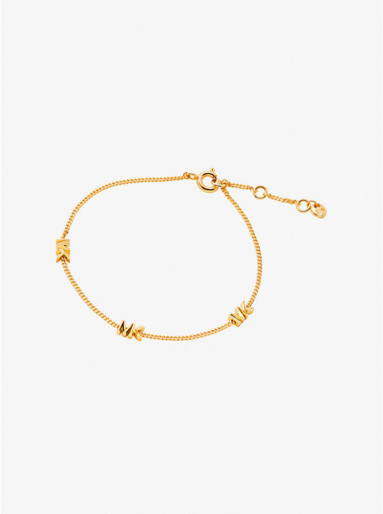 Michael Kors Precious Metal-Plated Sterling Silver Logo Bracelet