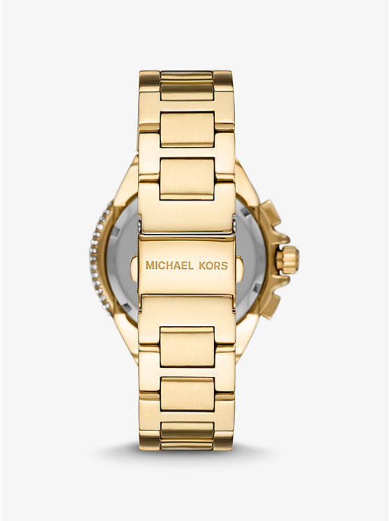 Michael Kors Oversized Camille Pavé Gold-Tone Watch