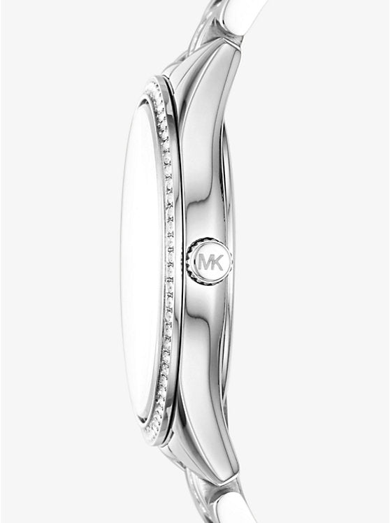 Michael Kors Mini Lauryn Pavé Silver-Tone Watch
