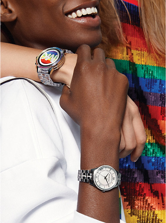 Michael Kors Mini Lauryn Pavé Silver-Tone Watch