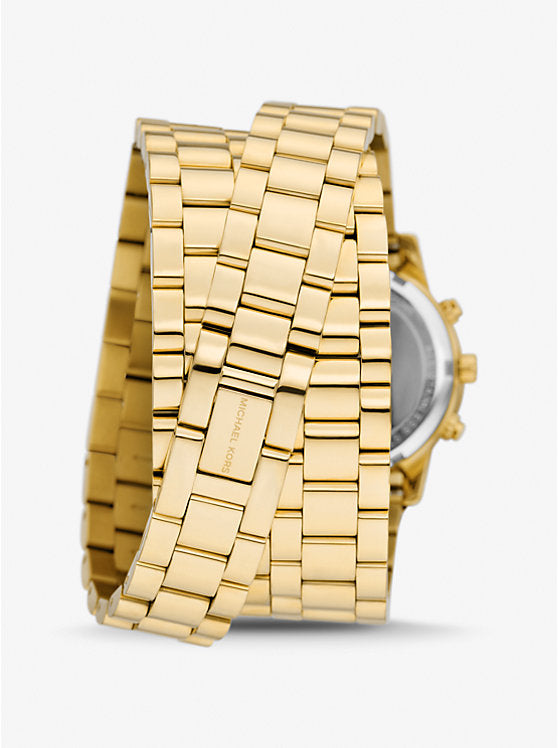 Michael Kors Runway 18K Gold-Plated Stainless Steel Triple Wrap Watch