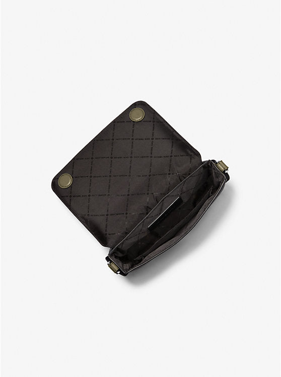 Michael Kors Edison Mini Scratch-Resistant Crossgrain Leather Crossbody Bag with Pouch