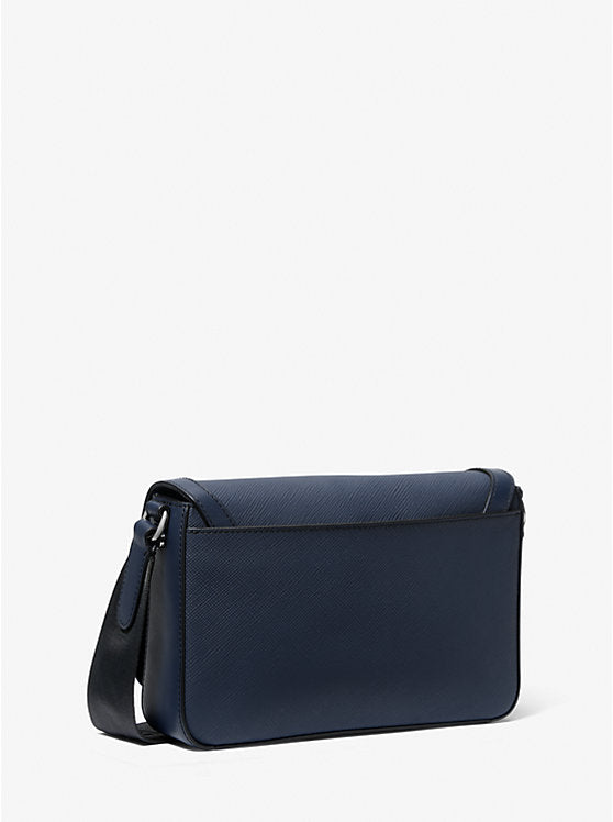 Michael Kors Edison Mini Scratch-Resistant Crossgrain Leather Crossbody Bag with Pouch
