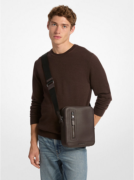 Michael Kors Hudson Pebbled Leather Flight Bag