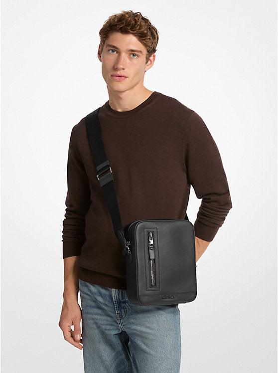 Michael Kors Hudson Pebbled Leather Flight Bag