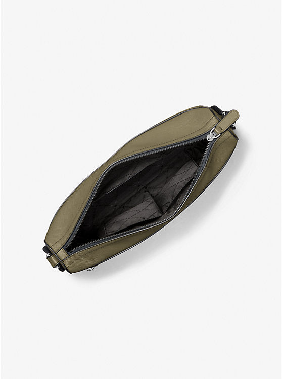 Michael Kors Edison Medium Scratch-Resistant Crossgrain Leather Messenger Bag