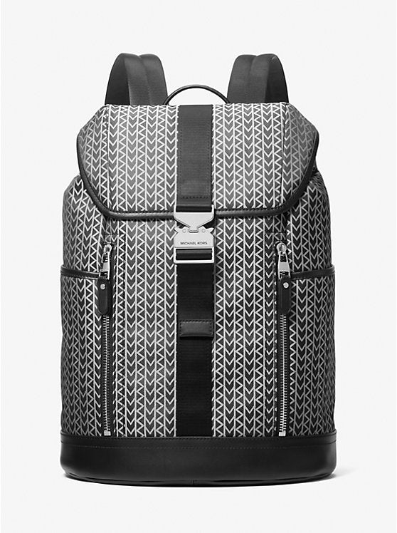 Michael Kors Eli MK2000 Logo Jacquard Aviator Backpack