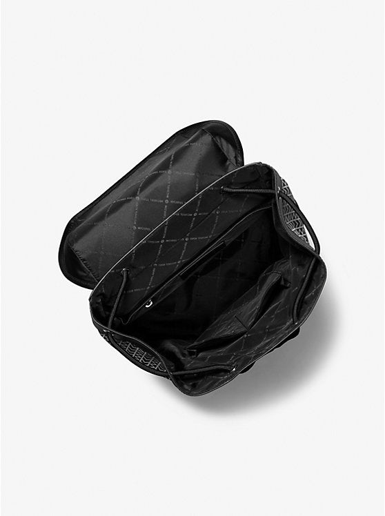Michael Kors Eli MK2000 Logo Jacquard Aviator Backpack