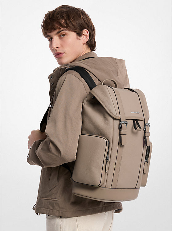 Michael Kors Mens Hudson Pebbled Leather Backpack