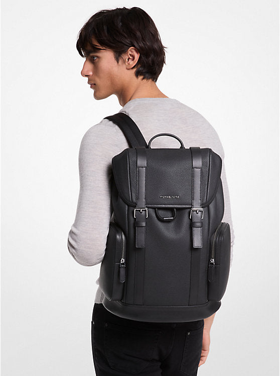 Michael Kors Mens Hudson Pebbled Leather Backpack