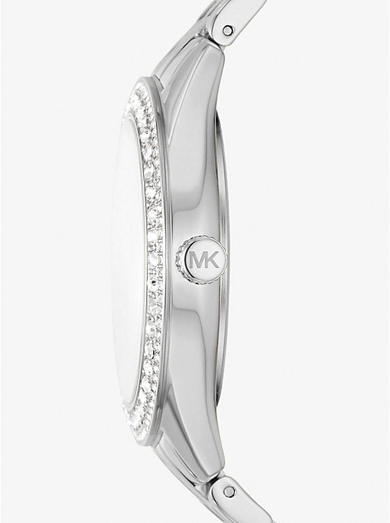 Michael Kors Harlowe Pavé Silver-Tone Watch