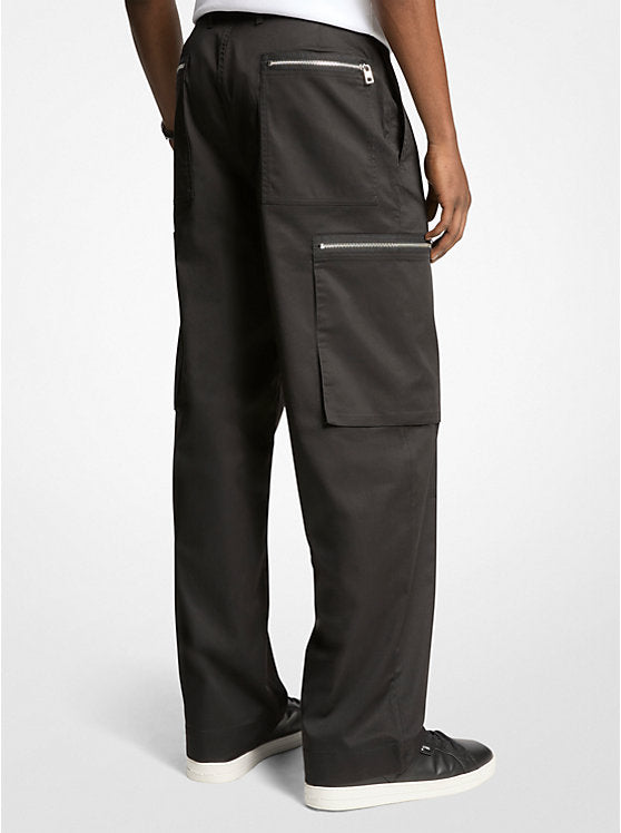 Michael Kors Wide-Leg Woven Zip Cargo Pant