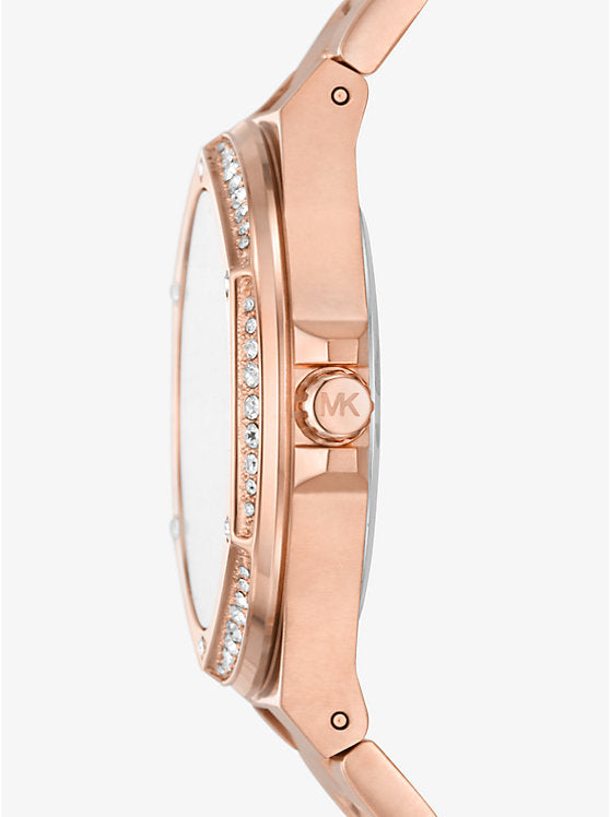 Michael Kors Lennox Pavé Rose Gold-Tone Watch