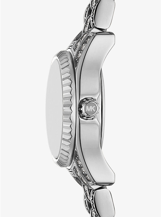 Michael Kors Mini Lexington Pavé Silver-Tone Watch