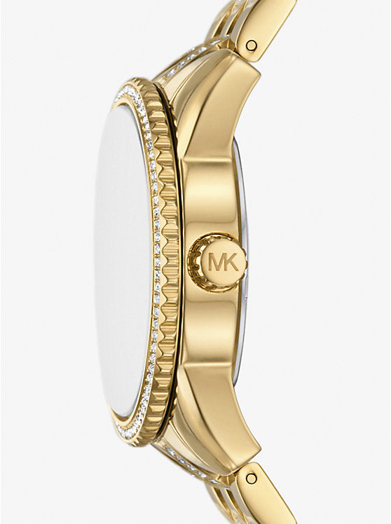 Michael Kors Mini Bryant Pavé Logo Gold-Tone Watch