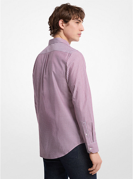 Michael Kors Classic Fit Striped Cotton Blend Shirt