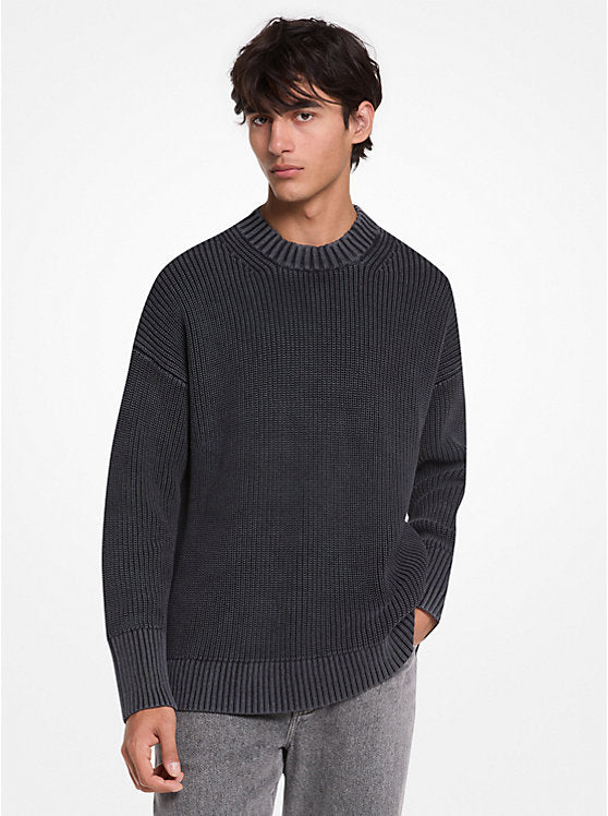 Michael Kors Garment-Dyed Cotton Blend Sweater